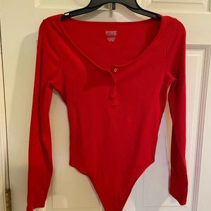 PINK brand bodysuit in red
